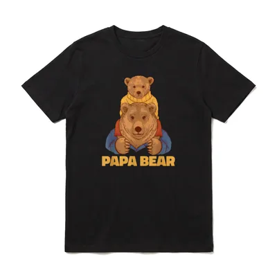 Vatertag Papabear Lustiger Papa T-Shirt – Klassisches T-Shirt in Schwarz
