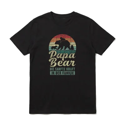 Papa Bear 3 Bären-Welpen Papa-Wortspiele & Tiere T-Shirt – Klassisches T-Shirt in Schwarz