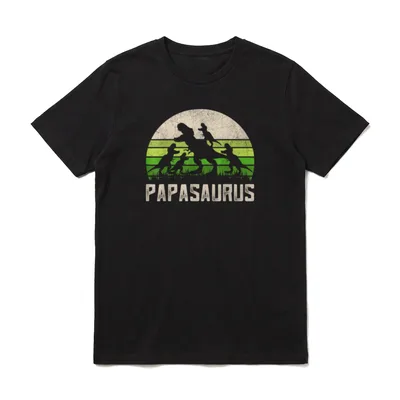 Lustige Opa Papasaurus Dinosaurier 4 Vatertag T-Shirt – Klassisches T-Shirt in Schwarz