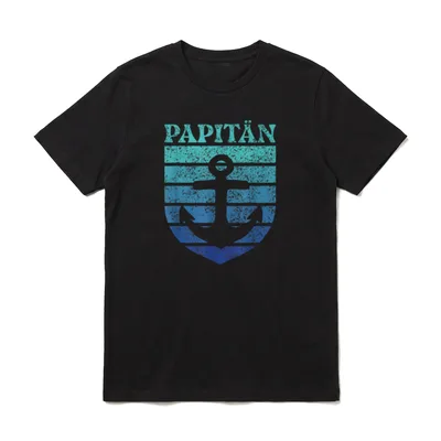 Papa Wortspiel Kapitän Vatertag T-Shirt – Klassisches T-Shirt in Schwarz