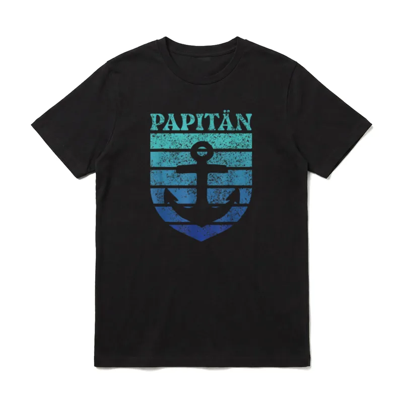 Papa Wortspiel Kapitän Vatertag T-Shirt – Klassisches T-Shirt in Schwarz