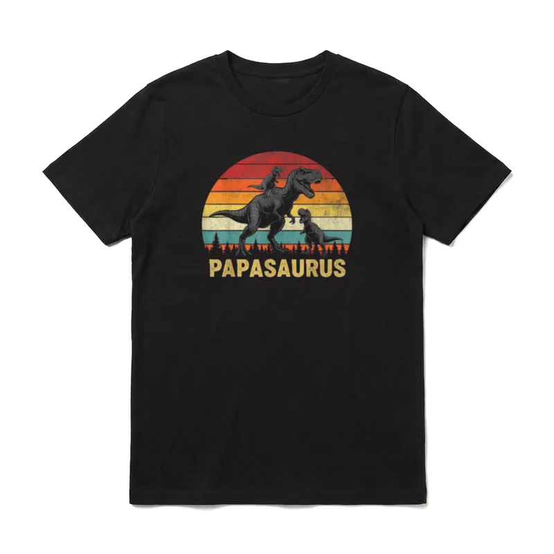 Lustiges Papasaurus Dinosaurier Vatertagsgeschenk T-Shirt – Klassisches T-Shirt in Schwarz