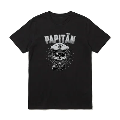 Papitän Kapitän Vater T-Shirt – Klassisches T-Shirt in Schwarz