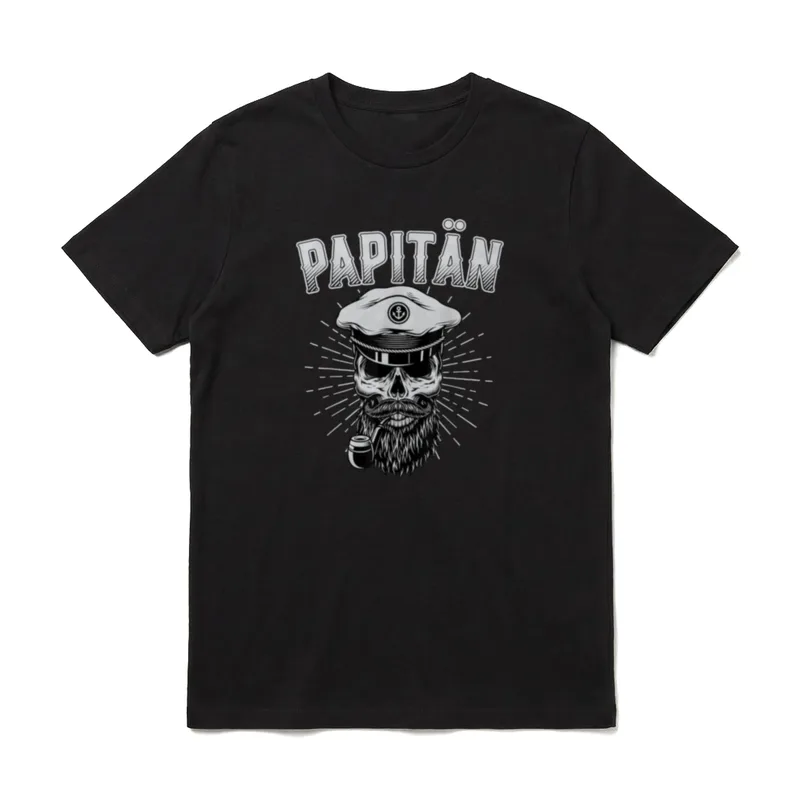 Papitän Kapitän Vater T-Shirt – Klassisches T-Shirt in Schwarz