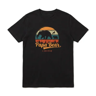 Vatertag Papabear Lustiger Papa Baby T-Shirt – Klassisches T-Shirt in Schwarz