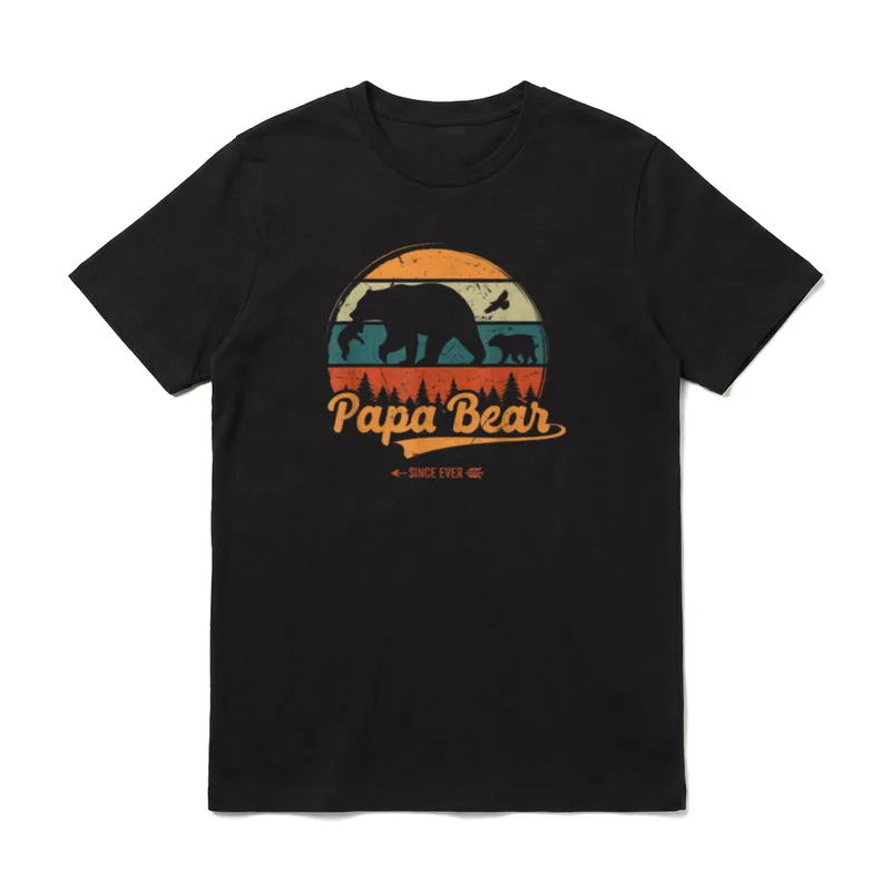 Vatertag Papabear Lustiger Papa Baby T-Shirt – Klassisches T-Shirt in Schwarz