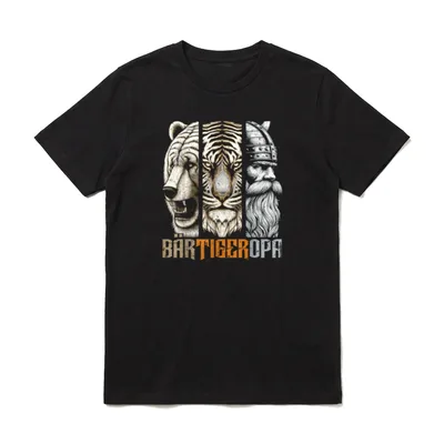 BÄRTIGEROPA Bart Vollbart Bär T-Shirt – Klassisches T-Shirt in Schwarz