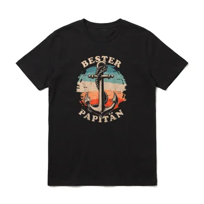 Bester Papitän Lustiges Wortspiel T-Shirt – Klassisches T-Shirt in Schwarz