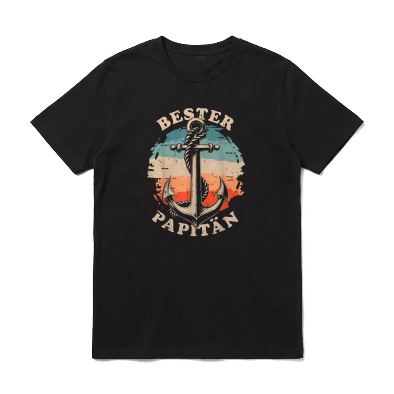Bester Papitän Lustiges Wortspiel T-Shirt – Klassisches T-Shirt in Schwarz