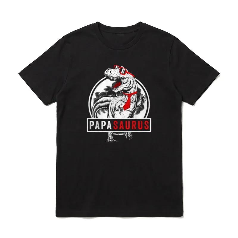 Papasaurus T Rex Dinosaurier T-Shirt – Klassisches T-Shirt in Schwarz