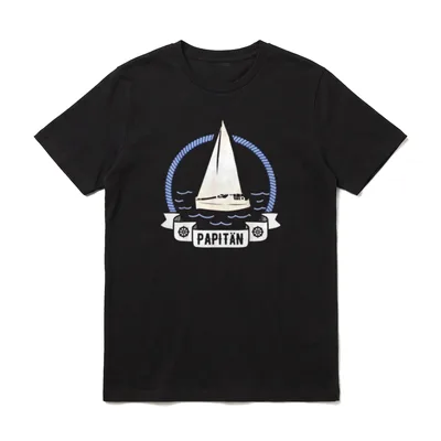Papitän Papa und Kapitän T-Shirt – Klassisches T-Shirt in Schwarz