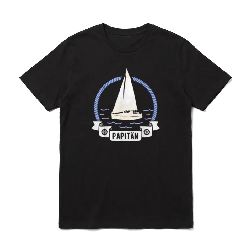 Papitän Papa und Kapitän T-Shirt – Klassisches T-Shirt in Schwarz