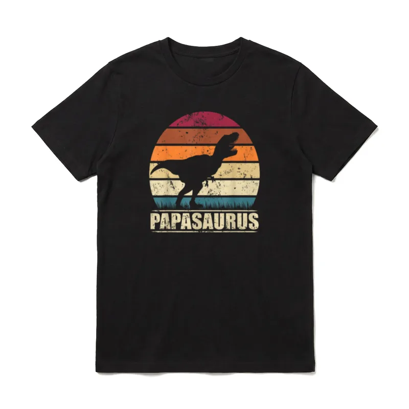 Papasaurus Dino Familien Vater T-Shirt – Klassisches T-Shirt in Schwarz