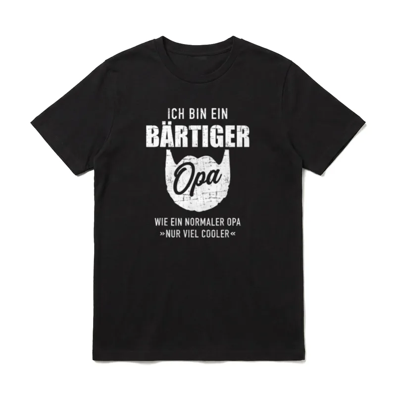 Bärtiger Opa mit Bart T-Shirt – Klassisches T-Shirt in Schwarz
