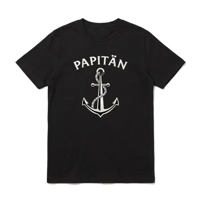 Papitän Wortspiel aus Papa T-Shirt – Klassisches T-Shirt in Schwarz