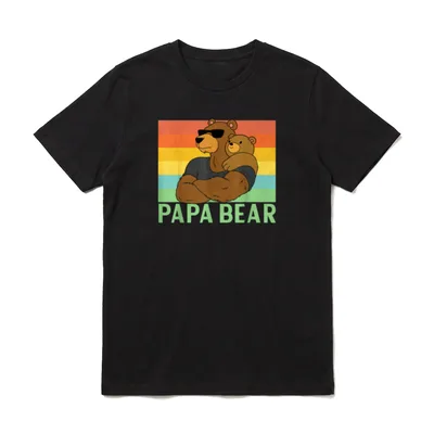 Papa Bär Familienoutfit Vatertag T-Shirt – Klassisches T-Shirt in Schwarz