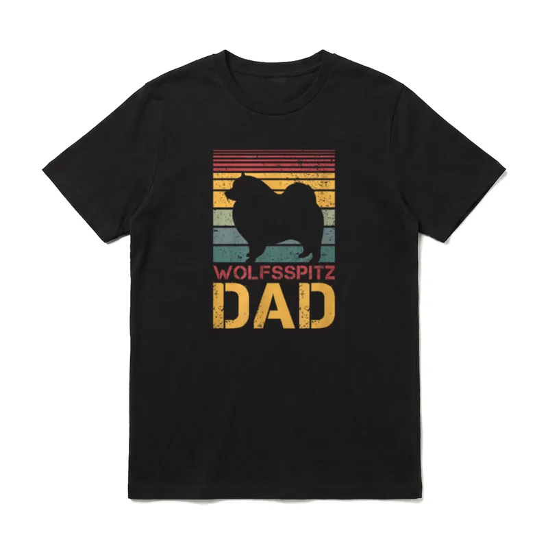 Wolfsspitz Dad Vintage Retro T-Shirt – Klassisches T-Shirt in Schwarz