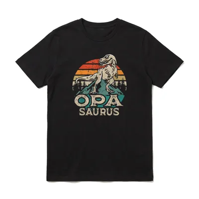 Opasaurus Vintage Dinosaur Grandpa T-Shirt – Klassisches T-Shirt in Schwarz