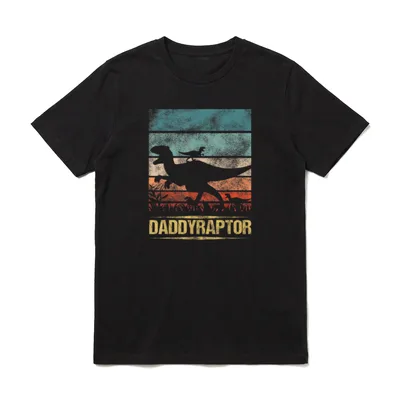 Daddy Dinosaurier Daddyraptor 2 T-Shirt – Klassisches T-Shirt in Schwarz