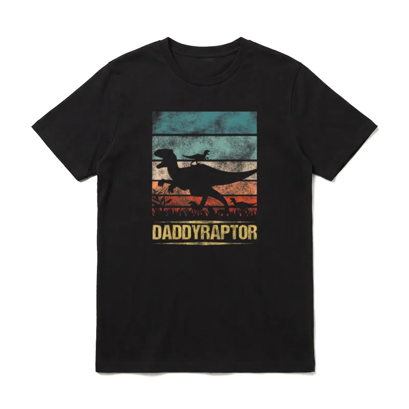 Daddy Dinosaurier Daddyraptor 2 T-Shirt – Klassisches T-Shirt in Schwarz