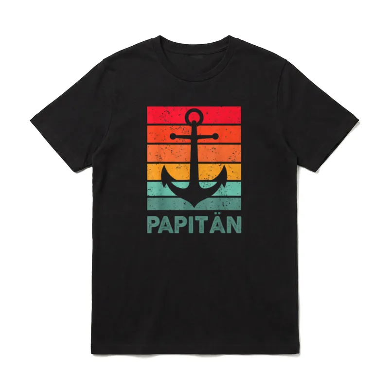 Papitän Papa und Kapitän T-Shirt – Klassisches T-Shirt in Schwarz