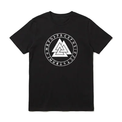 Wikinger Viking Valknut Runen T-Shirt – Klassisches T-Shirt in Schwarz