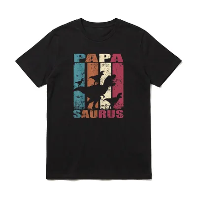 Papasaurus Rex Vater Dinosaurier Baby T-Shirt – Klassisches T-Shirt in Schwarz