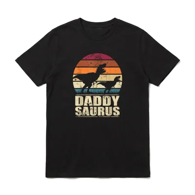 DaddySaurus Rex Vater Dinosaurier T-Shirt – Klassisches T-Shirt in Schwarz