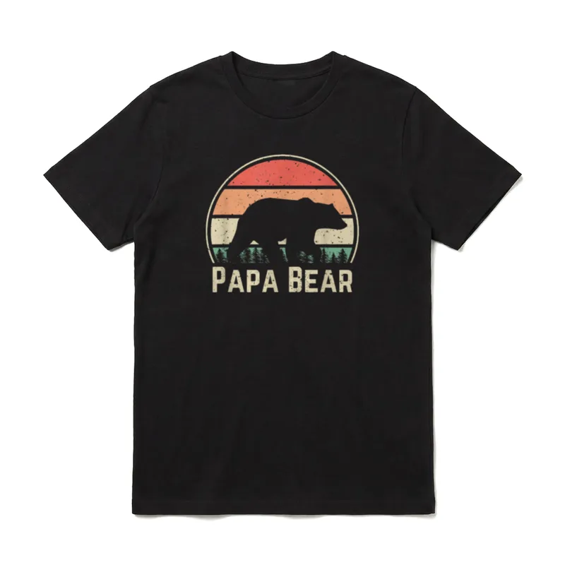 Vintage Papa Bär Familie T-Shirt – Klassisches T-Shirt in Schwarz