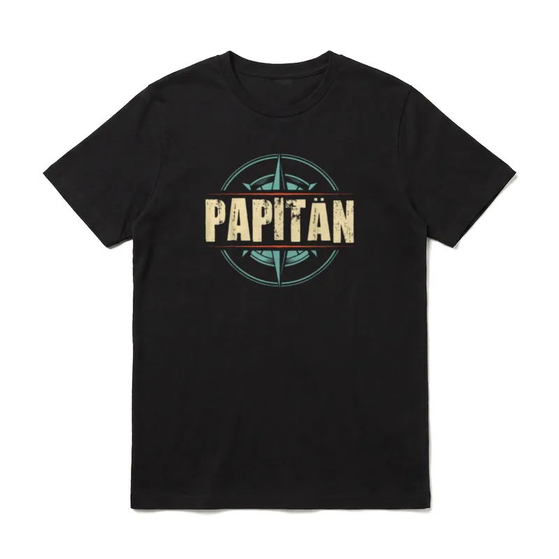 Papitän Papa und Kapitän T-Shirt – Klassisches T-Shirt in Schwarz