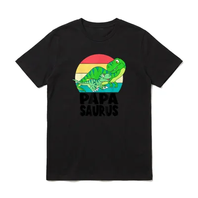 Papasaurus Papa Saurus T-Rex Dad T-Shirt – Klassisches T-Shirt in Schwarz