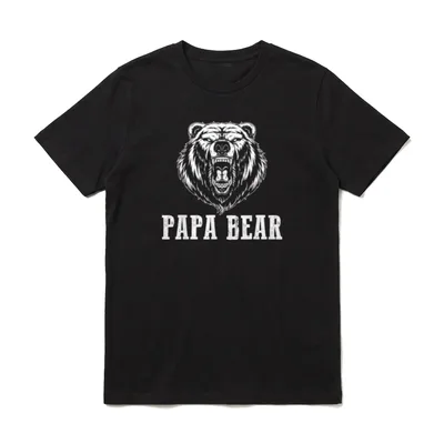 Papa Bear Design T-Shirt – Klassisches T-Shirt in Schwarz