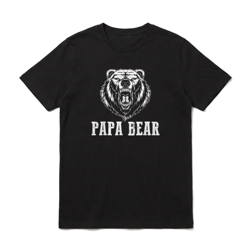 Papa Bear Design T-Shirt – Klassisches T-Shirt in Schwarz