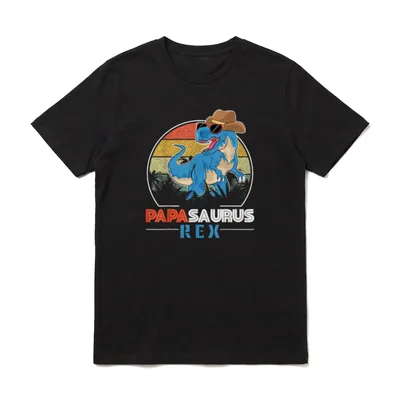 Papasaurus Rex Beste Papa-Familie T-Shirt – Klassisches T-Shirt in Schwarz