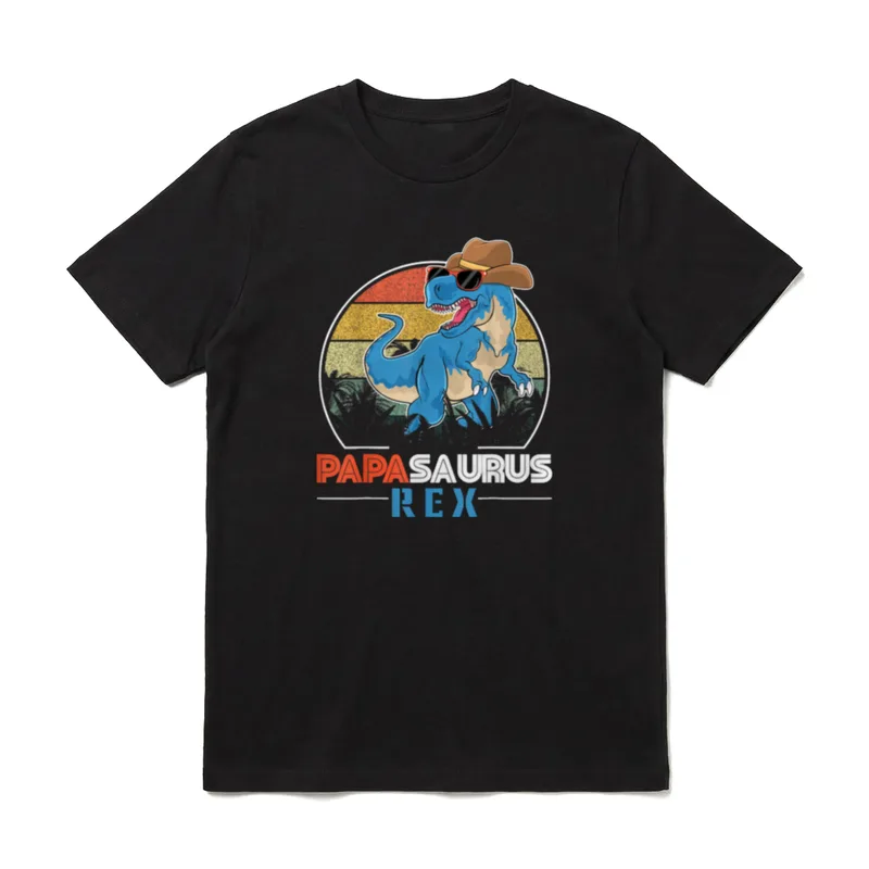 Papasaurus Rex Beste Papa-Familie T-Shirt – Klassisches T-Shirt in Schwarz