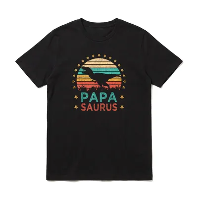 Papasaurus T Rex Dinosaur Family T-Shirt – Klassisches T-Shirt in Schwarz