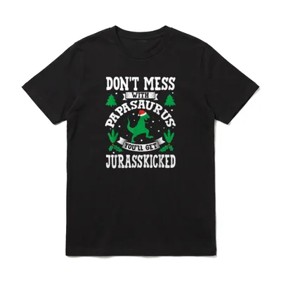 PapaSaurus Jurasskicked Papa Saurus T-Shirt – Klassisches T-Shirt in Schwarz