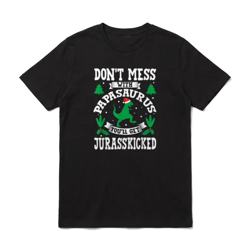 PapaSaurus Jurasskicked Papa Saurus T-Shirt – Klassisches T-Shirt in Schwarz
