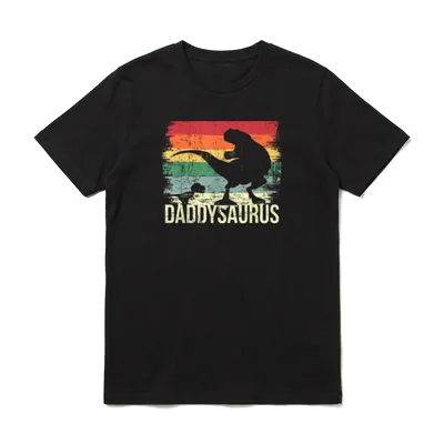 Daddysaurus Dinosaurier Papa Retro T-Shirt – Klassisches T-Shirt in Schwarz