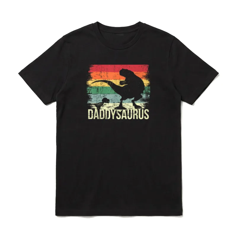 Daddysaurus Dinosaurier Papa Retro T-Shirt – Klassisches T-Shirt in Schwarz