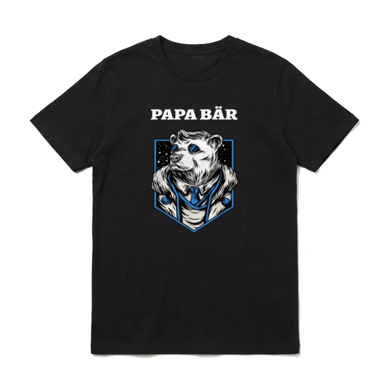 Lustiges Vatertags Papa Bär Papa-Wortspiele & Tiere T-Shirt – Klassisches T-Shirt in Schwarz
