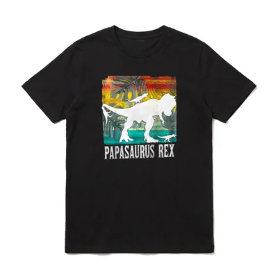 Papasaurus Papasaurier Papasauria Vatertag T-Shirt – Klassisches T-Shirt in Schwarz