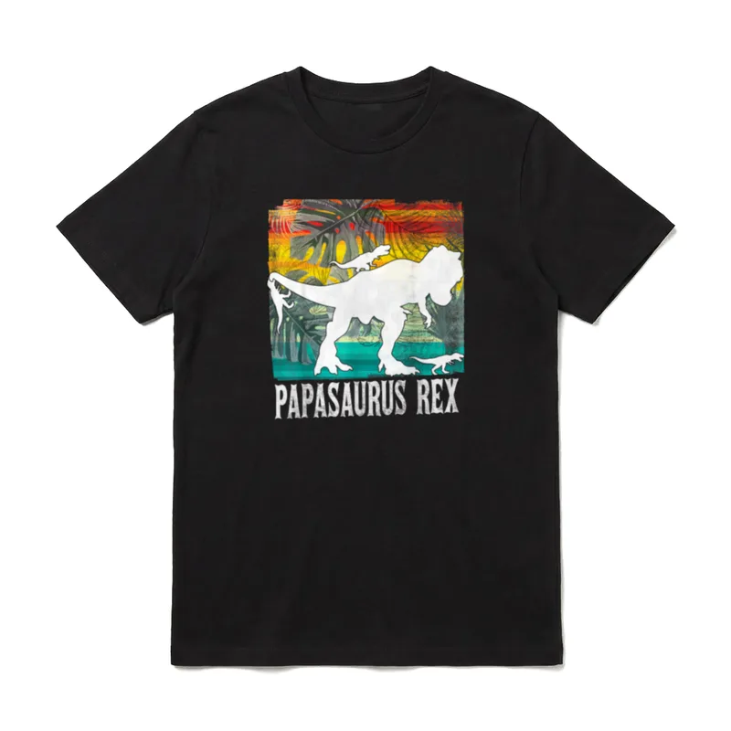 Papasaurus Papasaurier Papasauria Vatertag T-Shirt – Klassisches T-Shirt in Schwarz