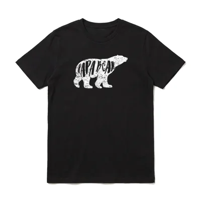 Best Camping Shirt – Bärensilhouette mit Schriftzug „Papa Bear“ – Klassisches T-Shirt in Schwarz