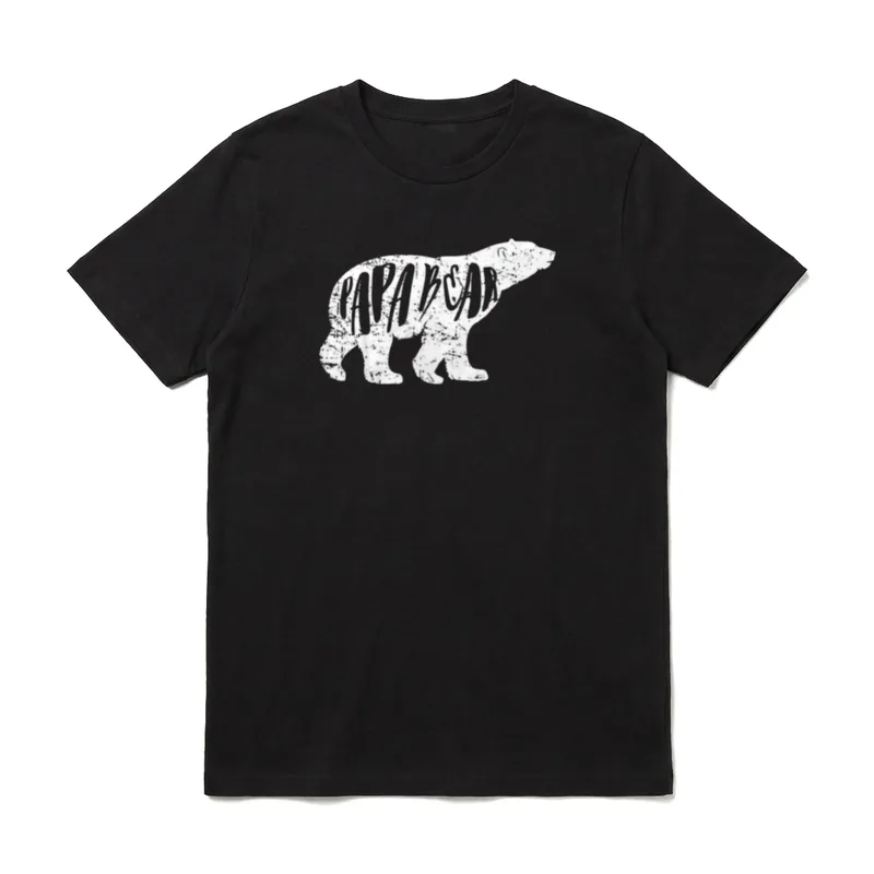 Best Camping Shirt – Bärensilhouette mit Schriftzug „Papa Bear“ – Klassisches T-Shirt in Schwarz