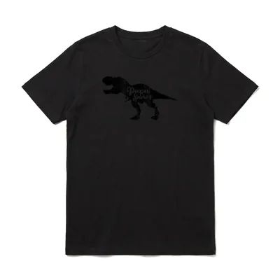 Papasaurus Lustiges Dino Papa T-Shirt – Klassisches T-Shirt in Schwarz