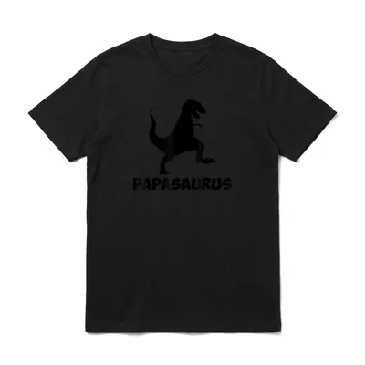 Papasaurus Vater Papa Dinosaurier T-Shirt – Klassisches T-Shirt in Schwarz