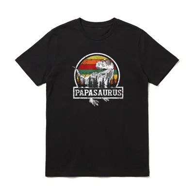 Papasaurus Rex Dinosaurier Papa T-Shirt – Klassisches T-Shirt in Schwarz
