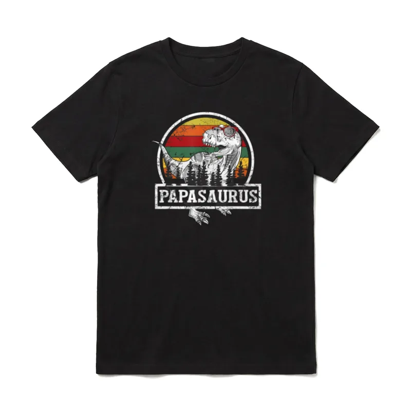 Papasaurus Rex Dinosaurier Papa T-Shirt – Klassisches T-Shirt in Schwarz