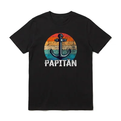Papitän Kapitän Bester Papa T-Shirt – Klassisches T-Shirt in Schwarz
